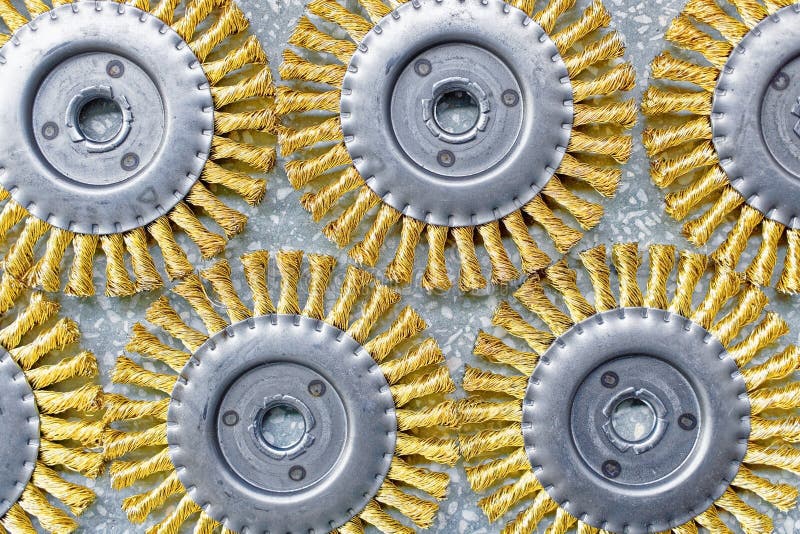 Disk Brush. Round Brush with Metal Pile or Bristles for Processing