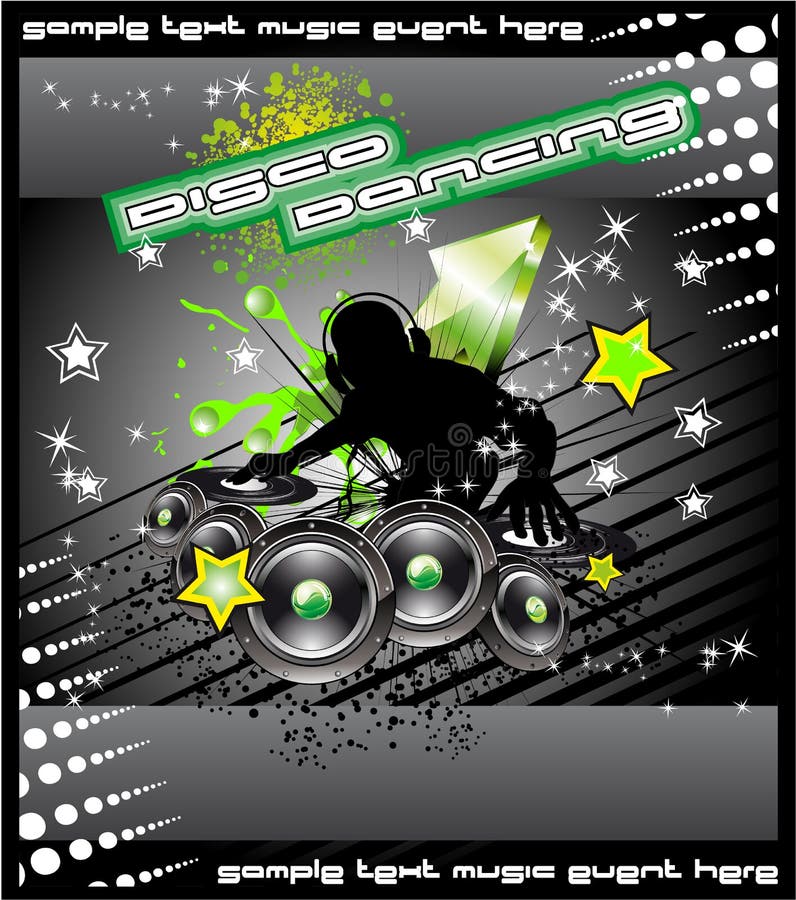 disk jockey music background stock vector illustration of party disk flyer