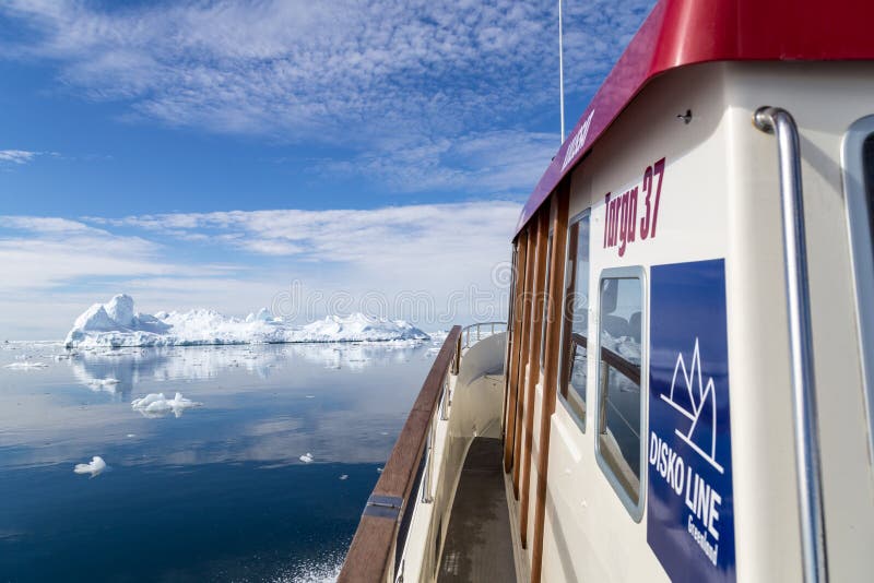 Disko linje färja i Ilulissat Icefjord arkivbilder Disko linje färja i Ilulissat Icefjord arkivbilder