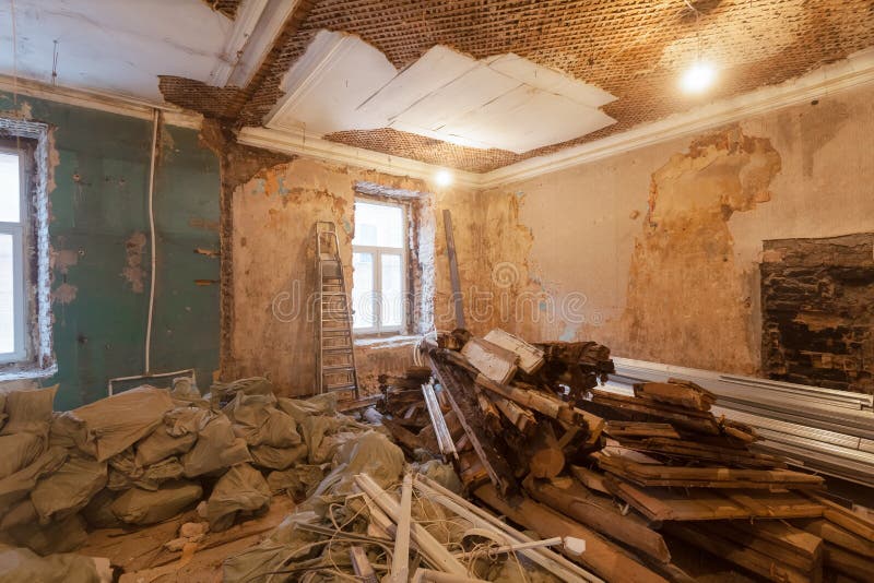 Dismantling of apartment`s interior before upgrade or remodeling, renovation, extension, restoration, reconstruction royalty free stock photos Dismantling of apartment`s interior before upgrade or remodeling, renovation, extension, restoration, reconstruction royalty free stock photos