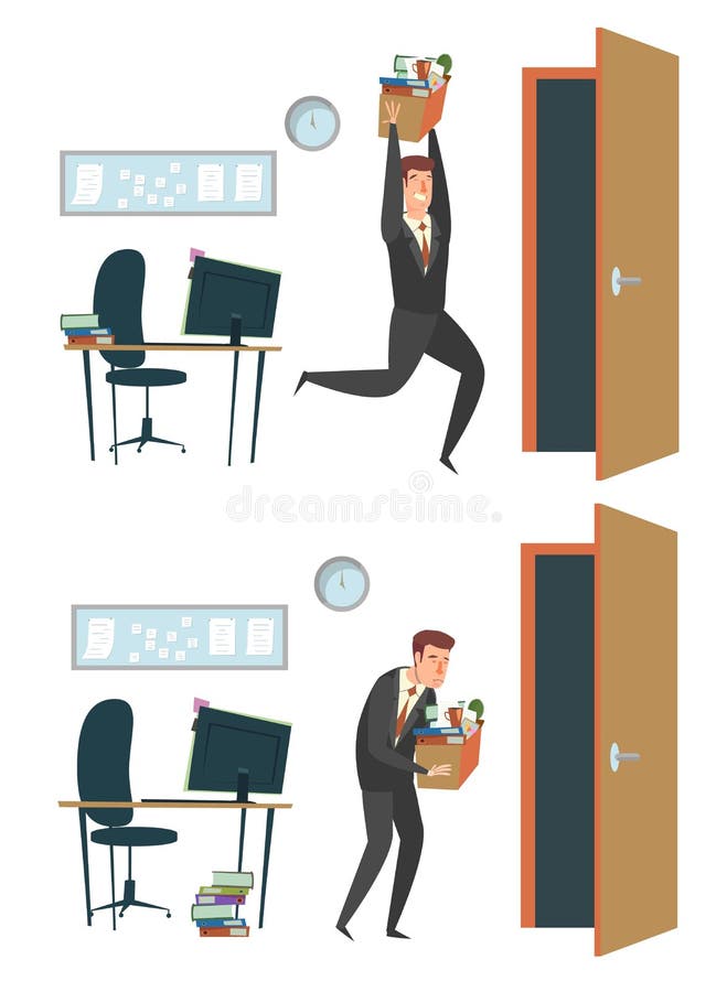 Angry Boss Dismiss Sad Employee. Unemployed Man Stock Illustration -  Illustration of dismissal, design: 139043120