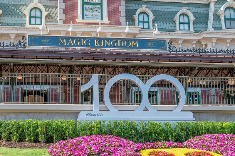 Disney 100 Year Celebration Statues at the Magic Kingdom Editorial