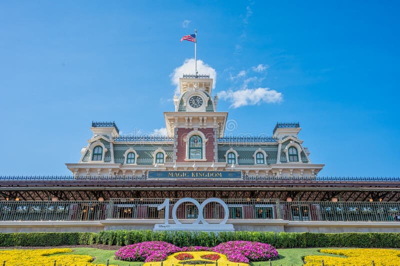 Disney 100 Year Celebration Statues at the Magic Kingdom Editorial