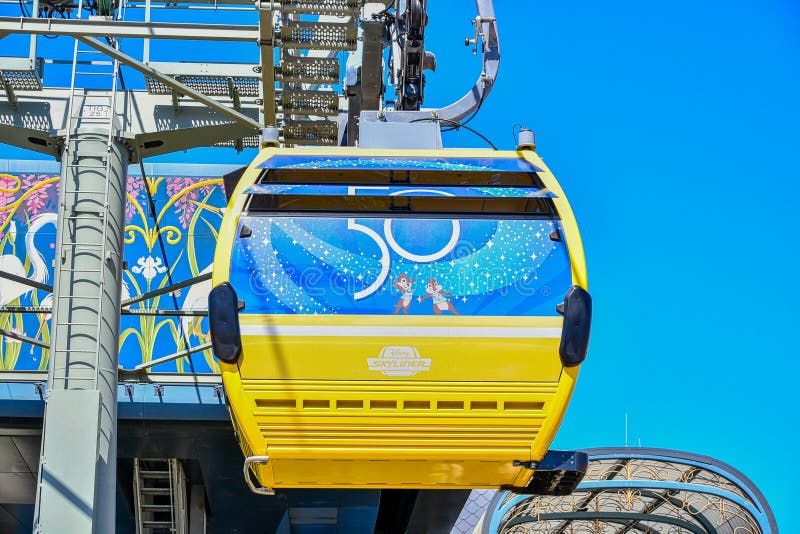 Disney Skyliner Cable Cars with Character Wrapping Editorial Photo
