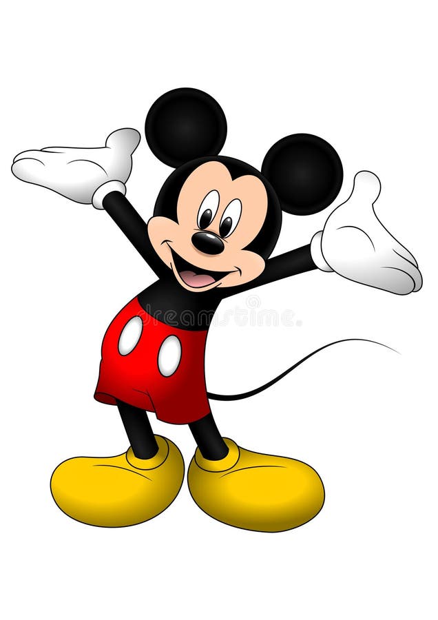 Disney-Vektorgrafik von Mickey Mouse isoliert auf weißem Hintergrund