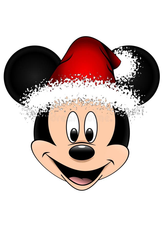 Disney-Vektorillustration Von Mickey Mouse Mit Rotem Weihnachtshut,  Lokalisiert Auf Weißem Hintergrund Redaktionelles Stockfotografie -  Illustration von weihnachten, schwarzes: 134994437