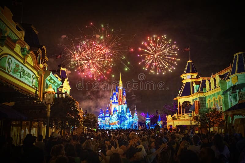 Disney castelo fogos de artifício fantasia paisagem descompressão