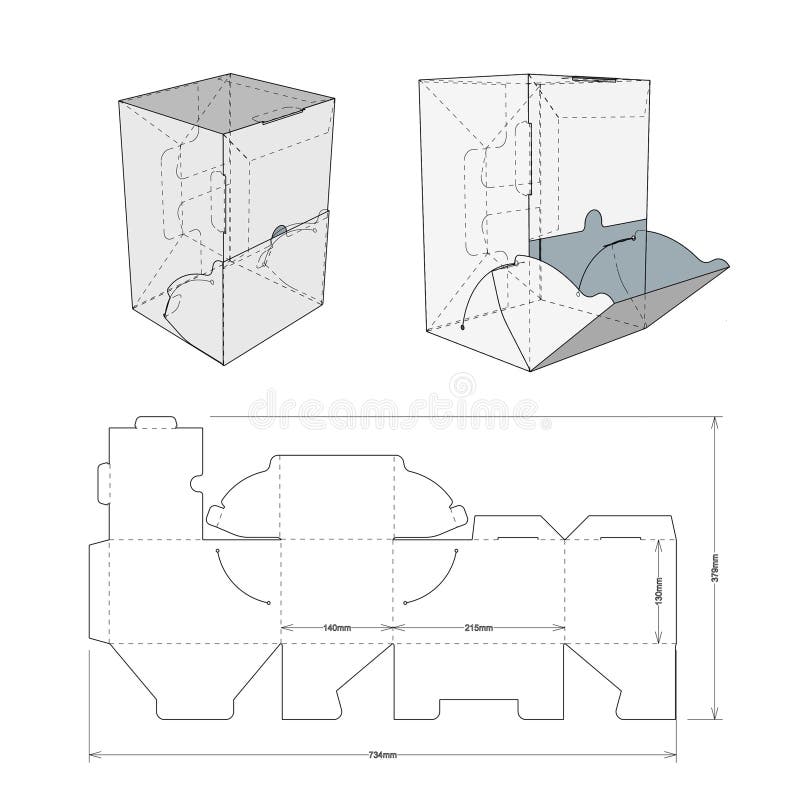 Dispenser Box Internal and Die-cut Pattern.