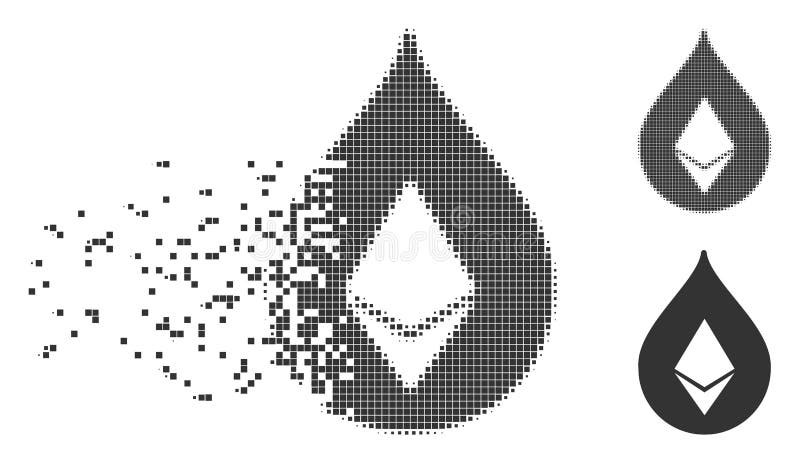 Ethereum Drop Damaged Pixel Icon royalty free illustration