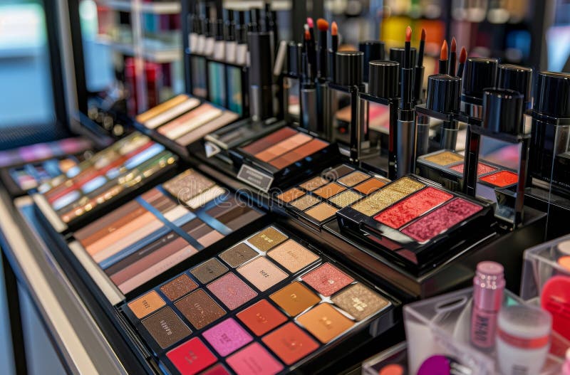 Display of Cosmetics and Makeup Products in a Store Stock Photo - Image ...