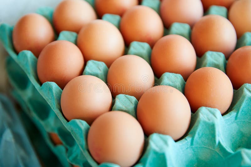 Display Of Fresh Eggs In Organic Farm Shop royalty free stock image Display Of Fresh Eggs In Organic Farm Shop royalty free stock image