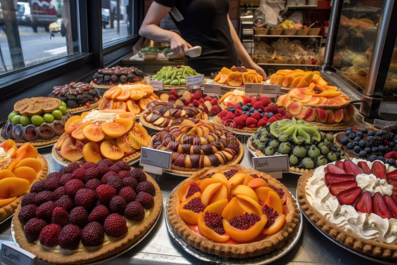 Set of Fruit Pies and Cookies. Isolated on White Background Stock