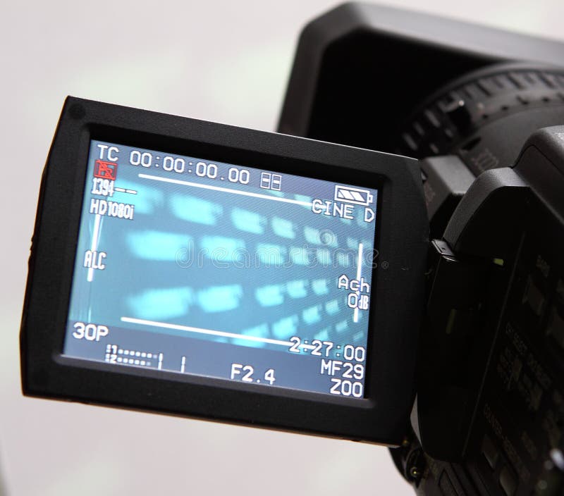 Display of an full HD camcorder stock image