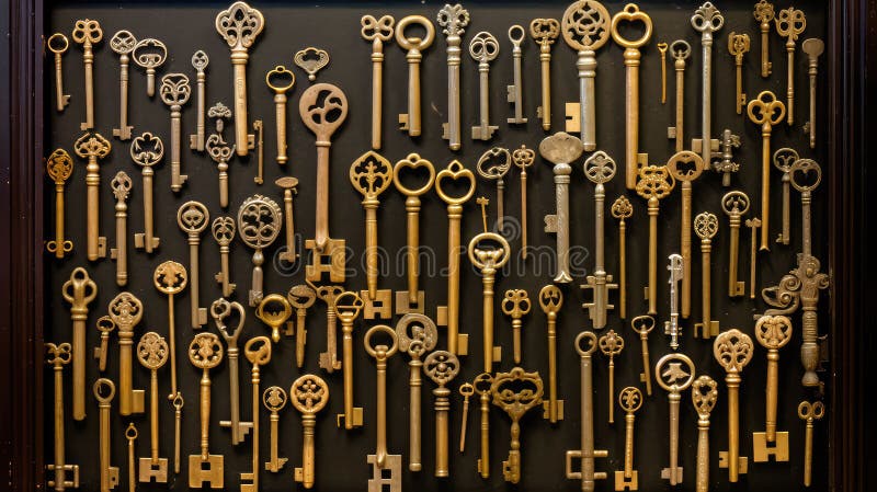 Display gold antique key royalty free illustration
