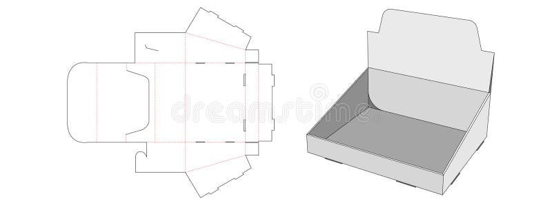 Display shelf die cut template