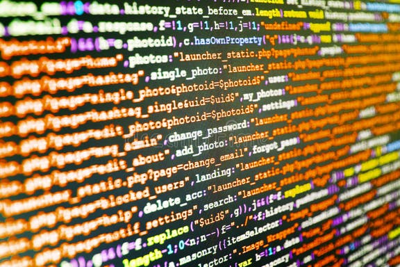 Displaying Program Code on Computer. Software Source Code Stock ...