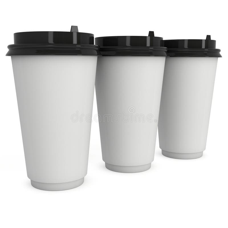 Disposable Coffee Cups. Blank Paper Mug Stock Illustration