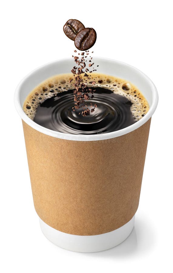 Disposable cup with coffee stock photo. Image of single 217850196