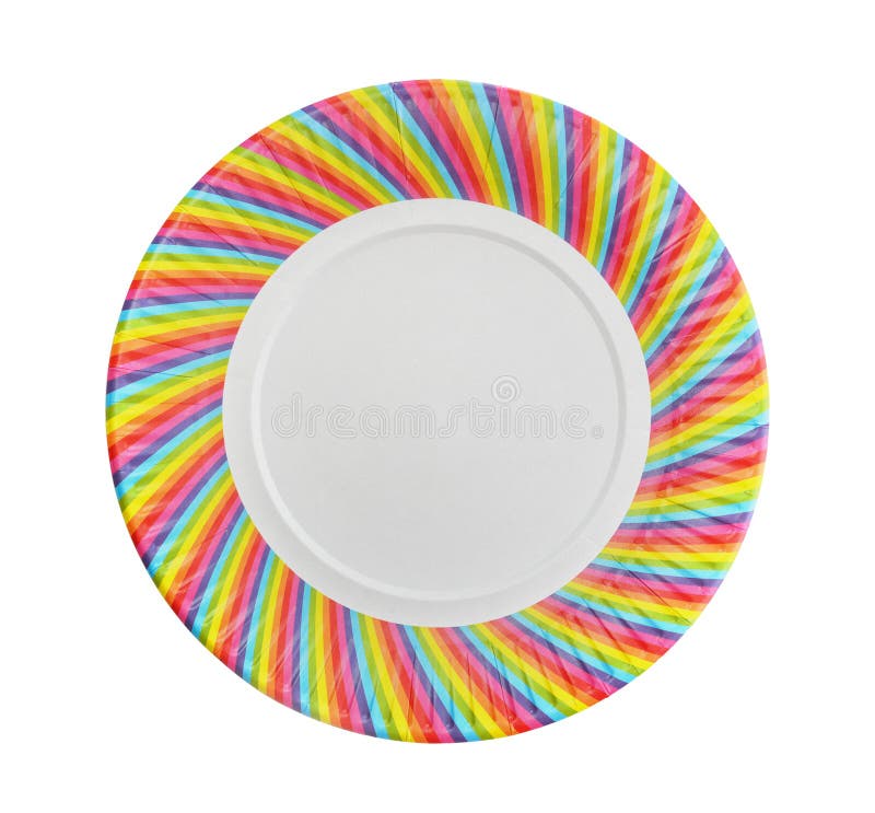 Disposable Multicolored Plate Isolated Stock Photo Image of dish