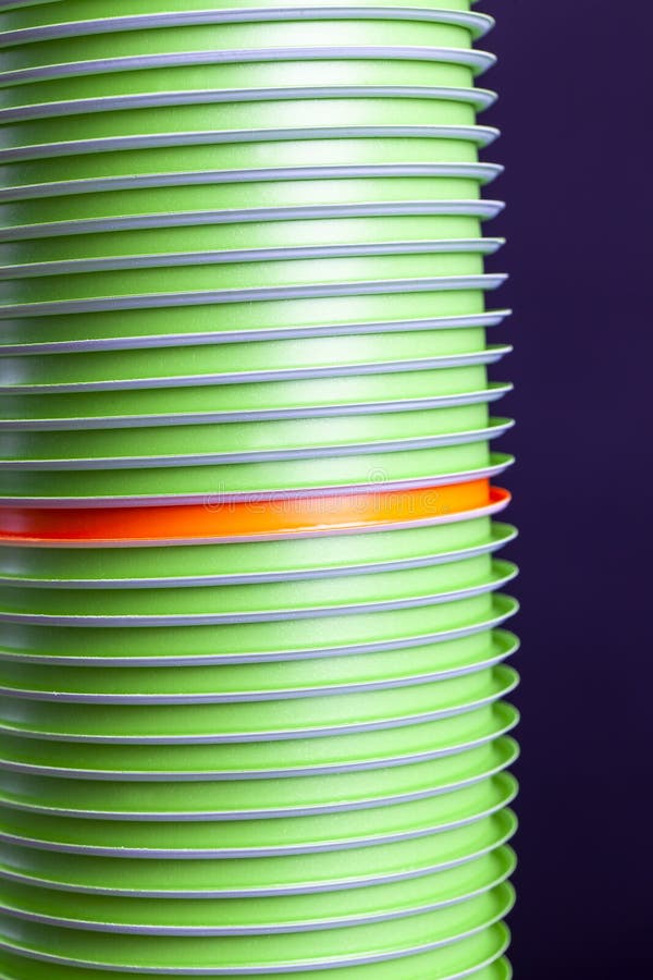 Disposable Plastic Cups of Green Color Stock Image Image of empty