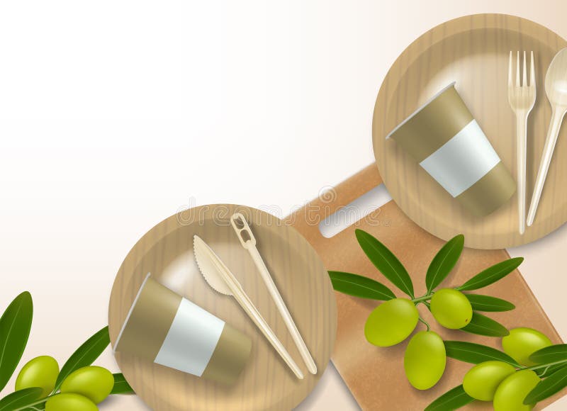 Disposable Tableware Abstract Background royalty free illustration