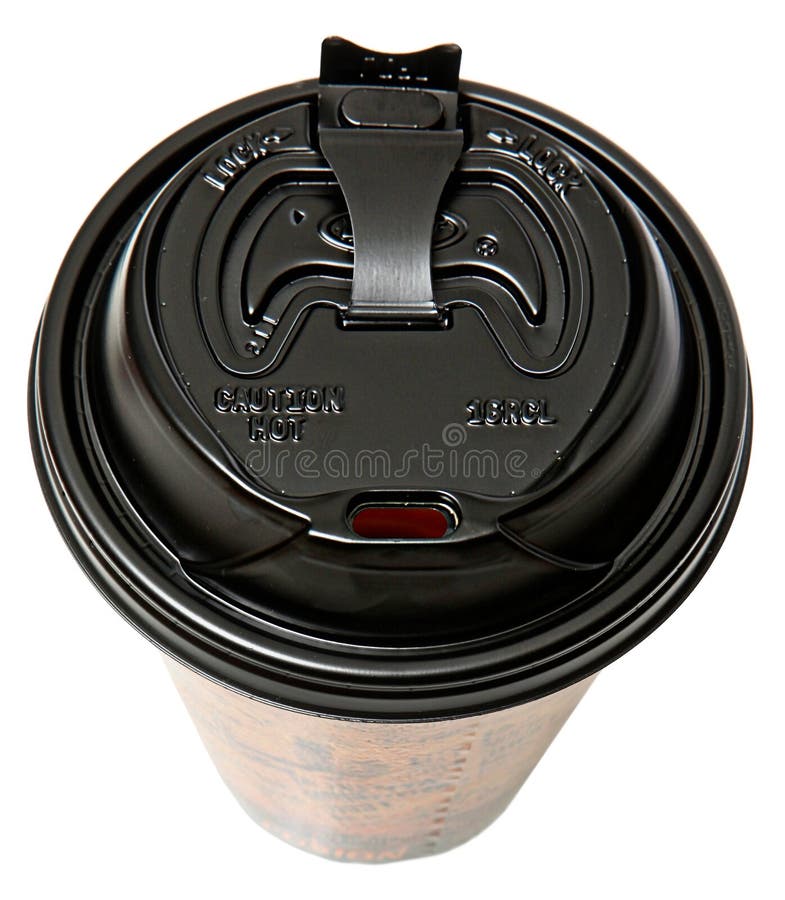 Disposable To Go Coffee Cup with Open Lid Stock Image Image of brown
