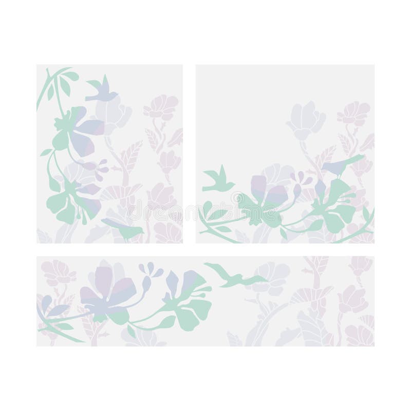 Disposiciones florales fijadas stock de ilustración Disposiciones florales fijadas stock de ilustración