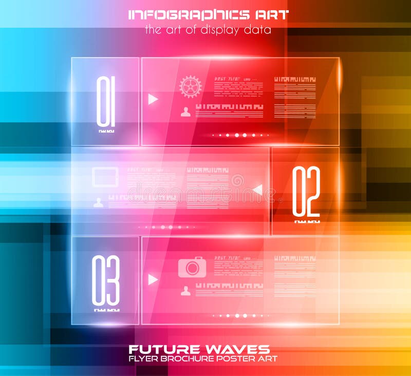 Disposición de Infographic con los proyectores sobre un fondo de alta tecnología ilustración del vector Disposición de Infographic con los proyectores sobre un fondo de alta tecnología ilustración del vector
