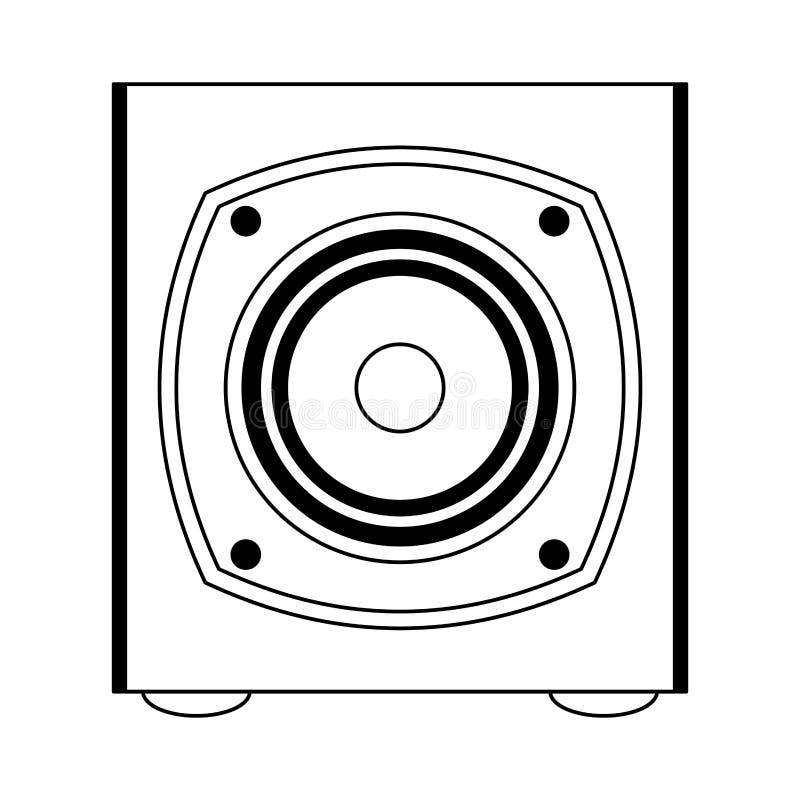Dispositif de haut-parleur de musique d'isolement en noir et blanc illustration stock Dispositif de haut-parleur de musique d'isolement en noir et blanc illustration stock