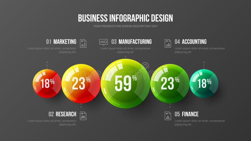 Disposition de conception infographic de vecteur de présentation de boules colorées des affaires 3D de société illustration de vecteur Disposition de conception infographic de vecteur de présentation de boules colorées des affaires 3D de société illustration de vecteur