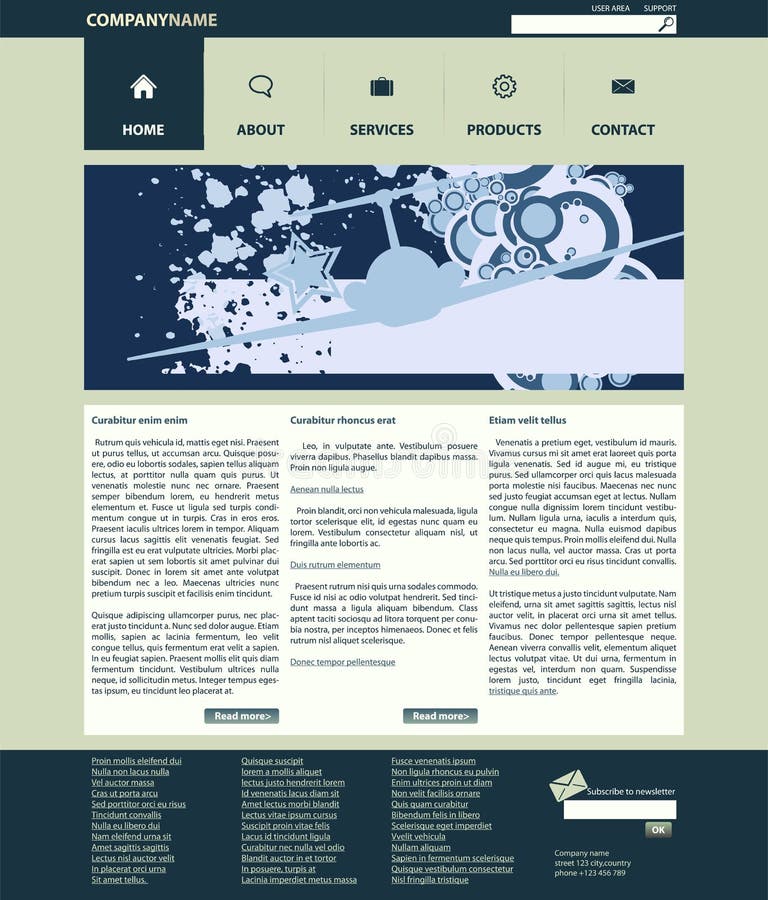 Dirigez la disposition de site Web illustration libre de droits Dirigez la disposition de site Web illustration libre de droits