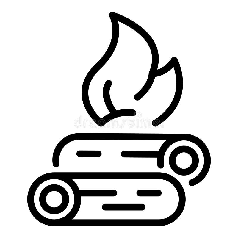 Dispositionsformat för campingbrandsikoner stock illustrationer