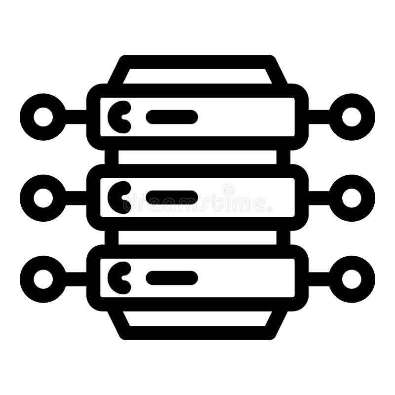 Dispositionsformat för ikonen för digitala serverdata. Ikon för digitala serverdata. kontur för digital serverdatavektorikon för webbdesign isolerad på vit bakgrund