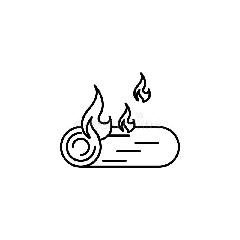 Dispositionsikon för brinner Element för sommarlägesikon Grafikdesign av förstklassig kvalitet Symboler och symbolsamlingsikon fö vektor illustrationer