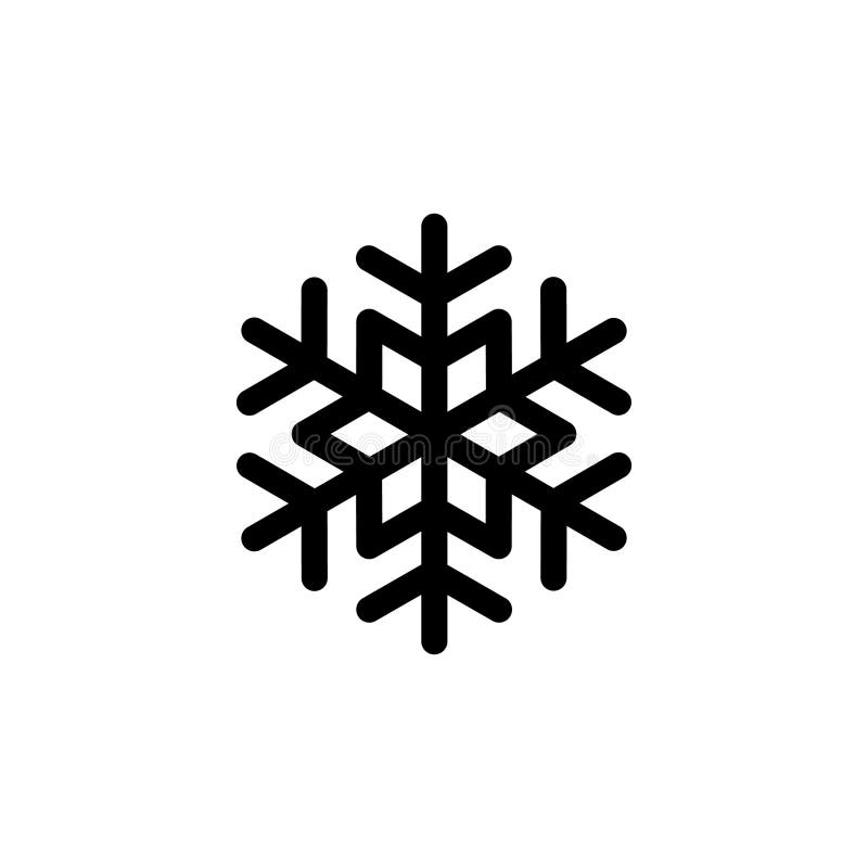 Dispositionsikon för snowflake. symbol för kallfrostväder vinterväder stock illustrationer