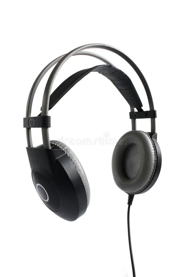 Dispositivo da música moderna Fones de ouvido pretos sem fio 3/4 de vista isolada no fundo branco fotos de stock Dispositivo da música moderna Fones de ouvido pretos sem fio 3/4 de vista isolada no fundo branco fotos de stock