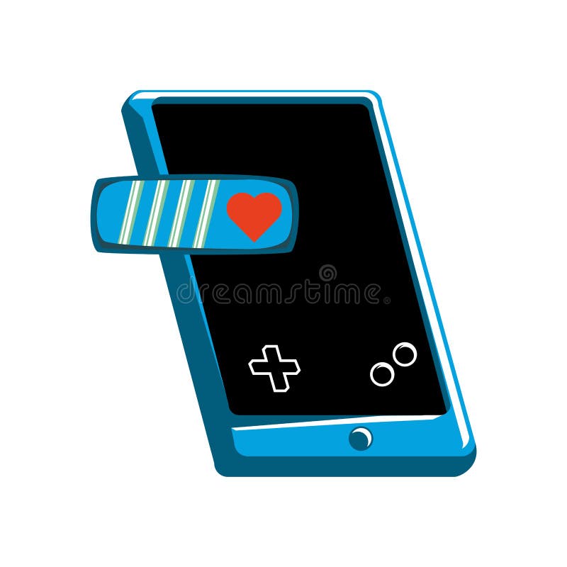 Dispositivo portátil del videojuego retro. Diseño retro del ejemplo del vector del dispositivo portátil del videojuego