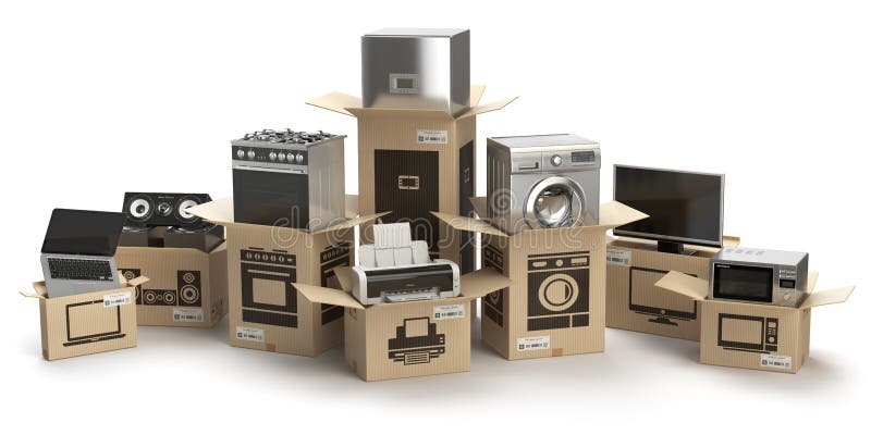 Dispositivos de cocina del hogar y electrónica casera en isola de las cajas