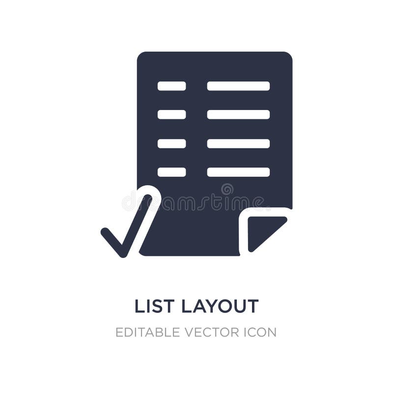 disposição da lista com ícone das caixas de verificação no fundo branco Ilustração simples do elemento do conceito de UI ilustração do vetor disposição da lista com ícone das caixas de verificação no fundo branco Ilustração simples do elemento do conceito de UI ilustração do vetor