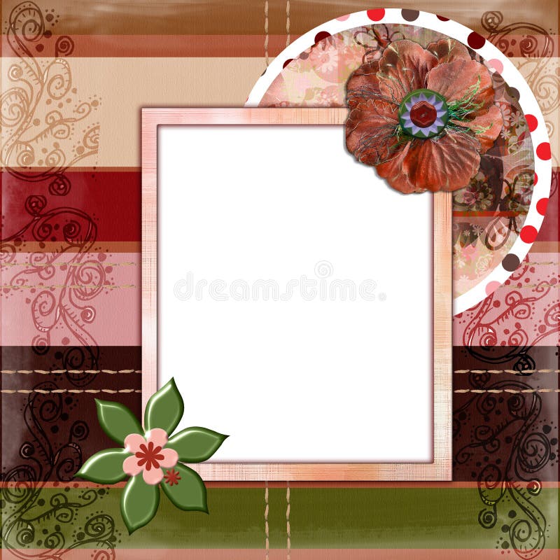 A disposição de página aciganada boémia 8x8 do álbum do scrapbook do estilo avança ilustração do vetor A disposição de página aciganada boémia 8x8 do álbum do scrapbook do estilo avança ilustração do vetor