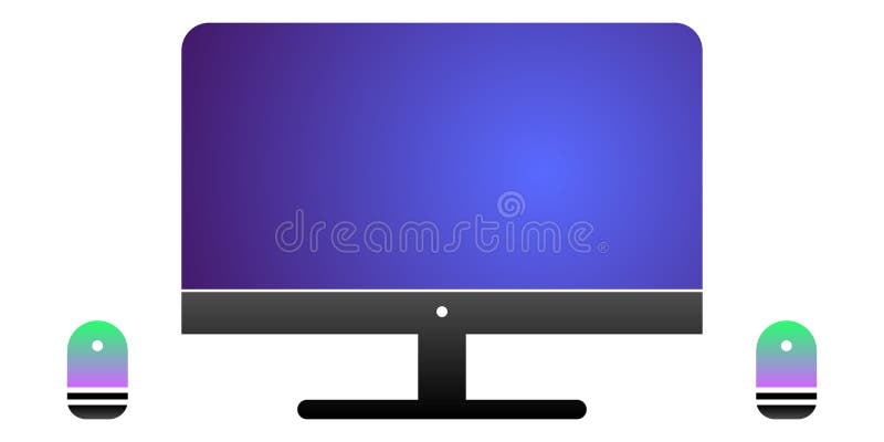 Dispozitive pentru acasă pentru lucru și divertisment. computer personal și dispozitive inteligente - pictograma gradient modern royalty free illustration