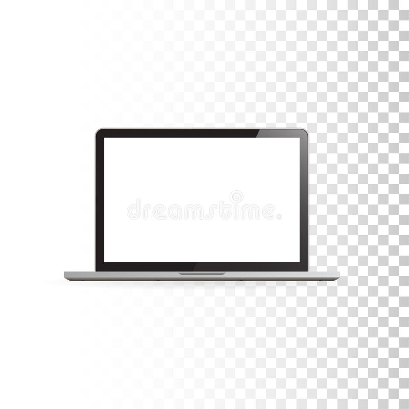 Dispozitive vectoriale realiste pe o machetă izolată de tip backgroundvector alb. șablon laptop gol. ilustrare vectorială stock illustration