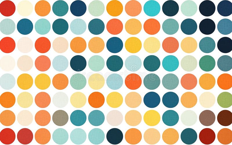 Dispunerea colorată a modelelor circulare care prezintă nuanțe și texturi vibrante adecvate pentru inspirația de proiectare și stock illustration