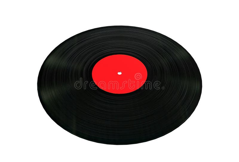 Disque Lp Vinyle Gramophone Avec étiquette Rouge Et Blanche