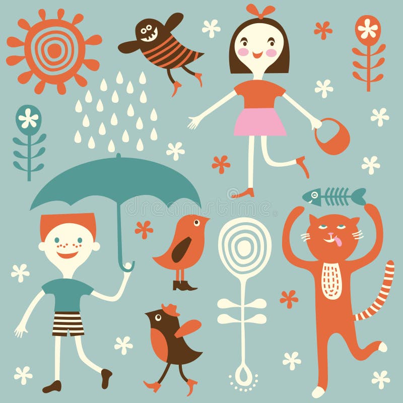 Dissipare dei bambini illustrazione di stock Dissipare dei bambini illustrazione di stock