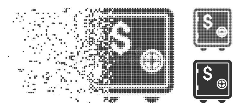 Banking Safe Moving Pixel Icon vector illustration