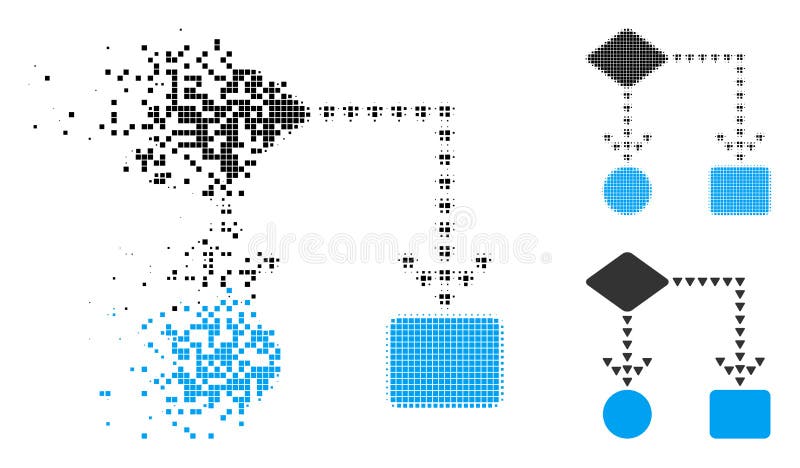Dissolved Dotted Halftone Algorithm Flowchart Icon stock illustration Dissolved Dotted Halftone Algorithm Flowchart Icon stock illustration