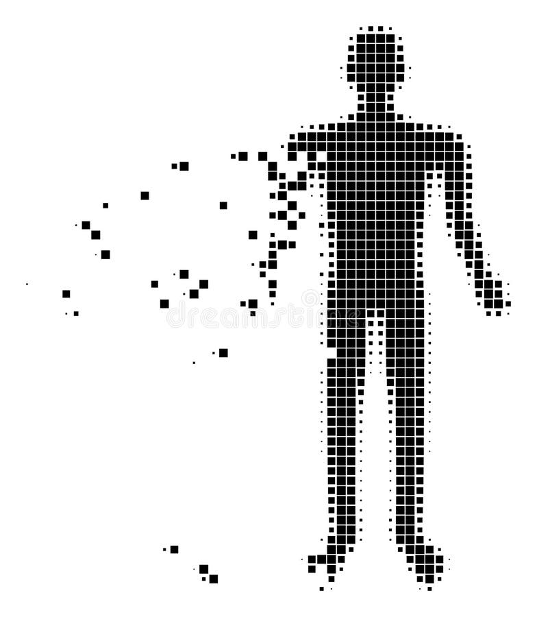 Human Decomposed Pixel Icon stock illustration