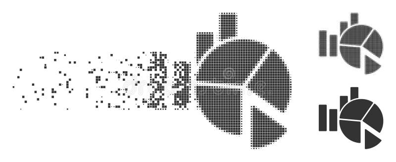 Statistics Moving Pixel Halftone Icon royalty free illustration