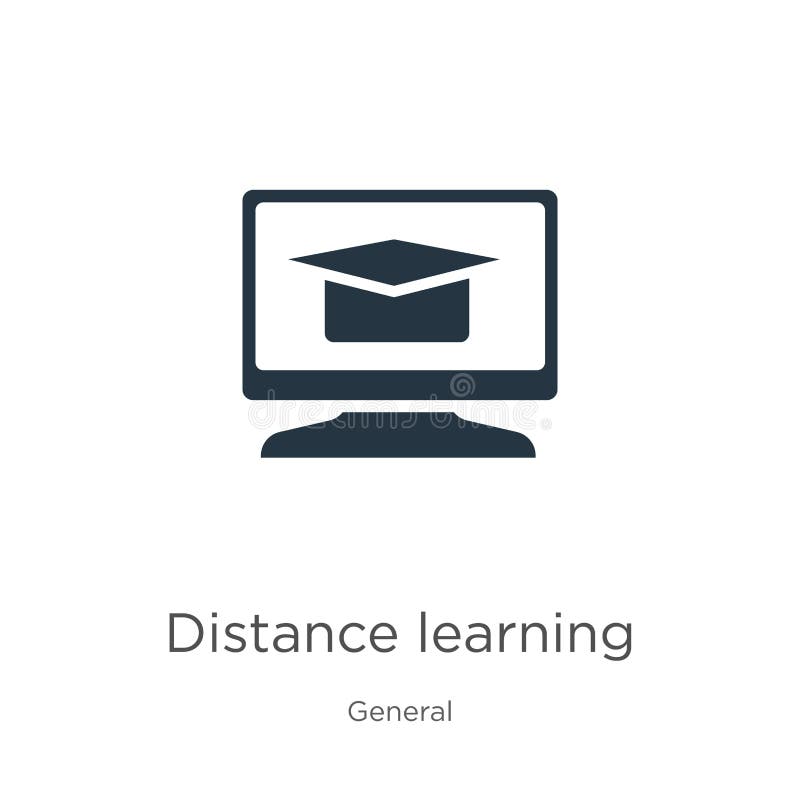 Distance learning icon vector. Trendy flat distance learning icon from general collection isolated on white background. Vector royalty free illustration Distance learning icon vector. Trendy flat distance learning icon from general collection isolated on white background. Vector royalty free illustration